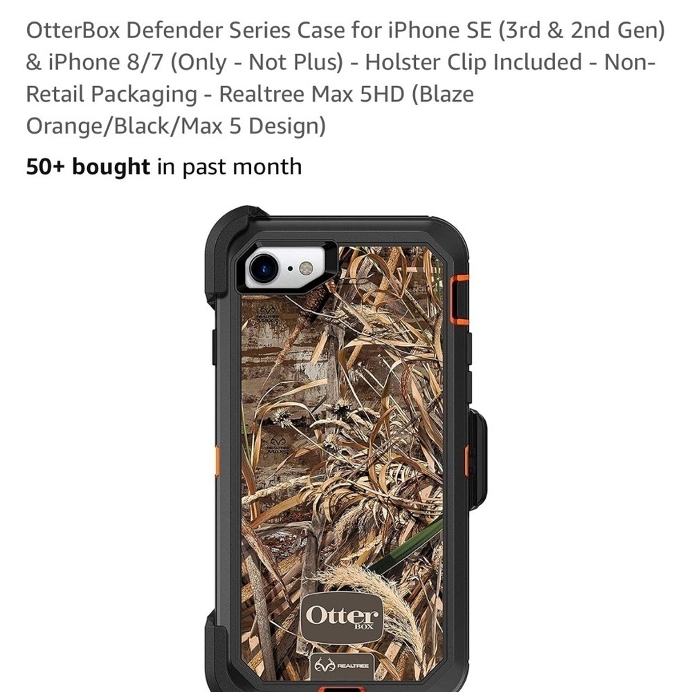 OtterBox Black Rugged Phone Case with Shock Absorption and Slim Design - Picture 2 of 2